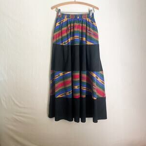 Vintage Sas Sa Black Western Aztec Skirt. Size med.